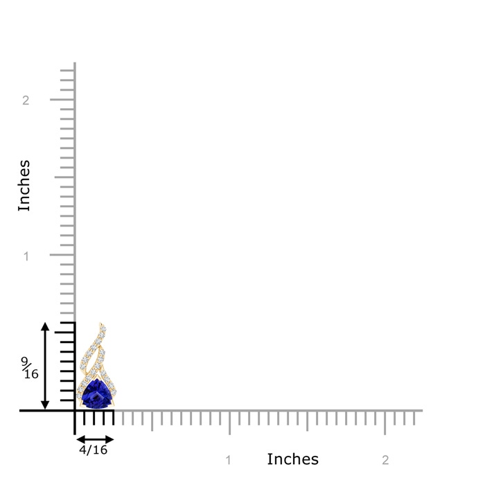 6mm AAAA Trillion Tanzanite Solitaire Pendant with Diamond Swirl in Yellow Gold product image