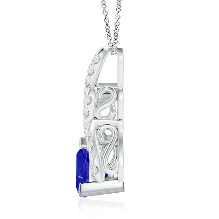 AAA - Tanzanite / 1.43 CT / 14 KT White Gold