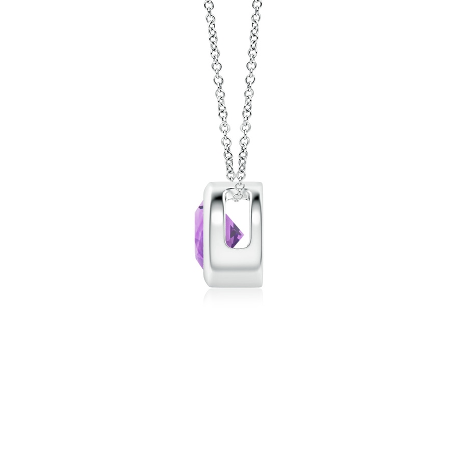 4mm A Bezel-Set Round Amethyst Solitaire Pendant in S999 Silver side 199
