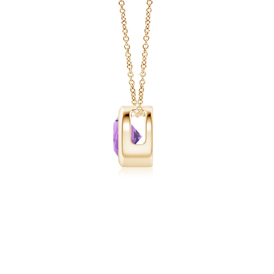 4mm A Bezel-Set Round Amethyst Solitaire Pendant in Yellow Gold side 199