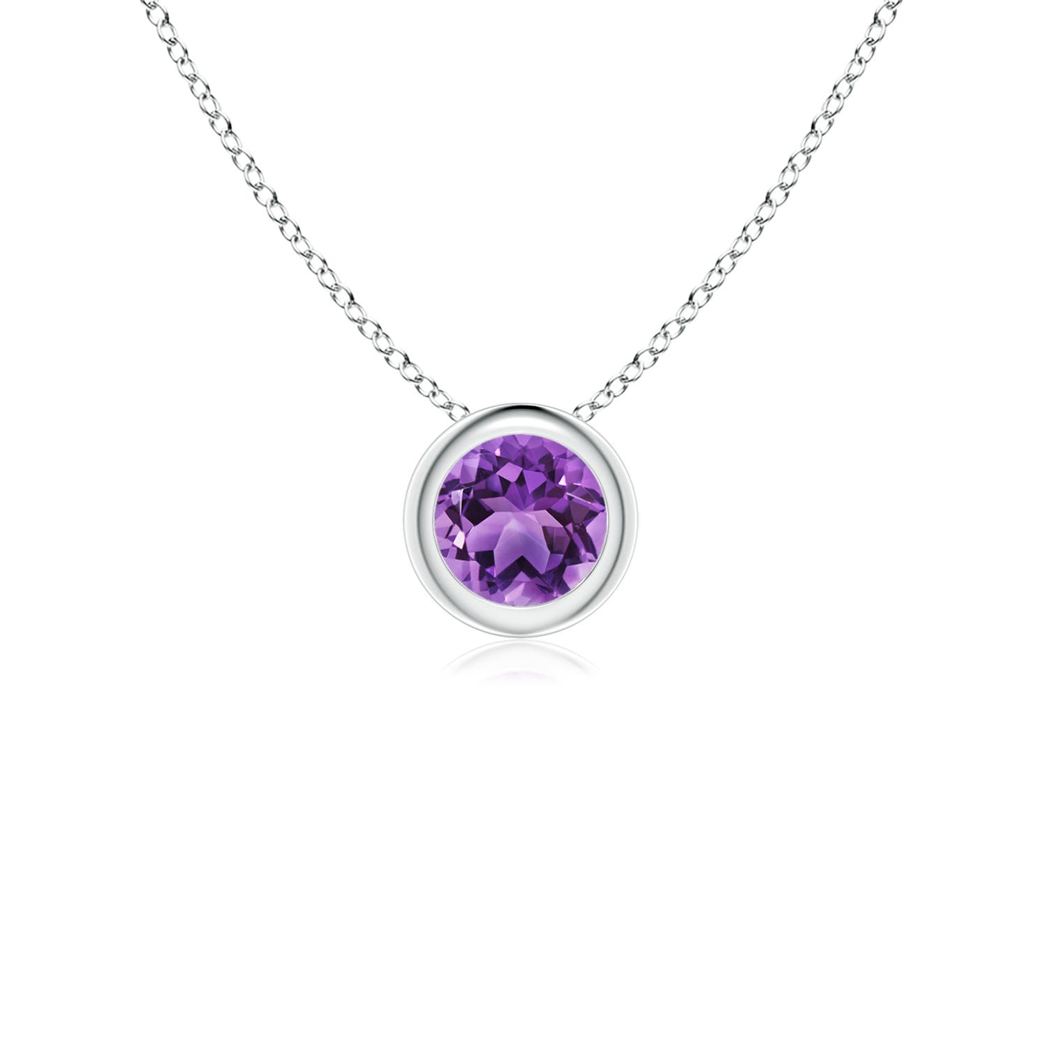 AA - Amethyst / 0.25 CT / 14 KT White Gold