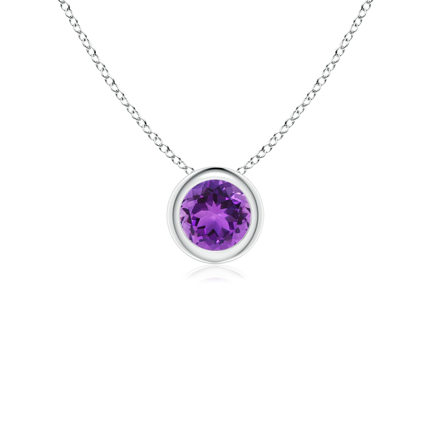 AAA - Amethyst / 0.25 CT / 14 KT White Gold