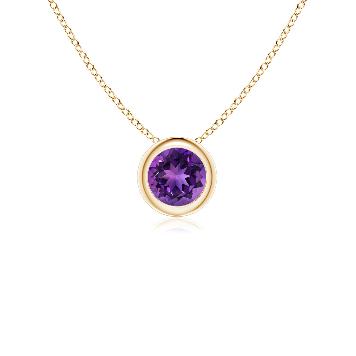 AAAA - Amethyst / 0.25 CT / 14 KT Yellow Gold