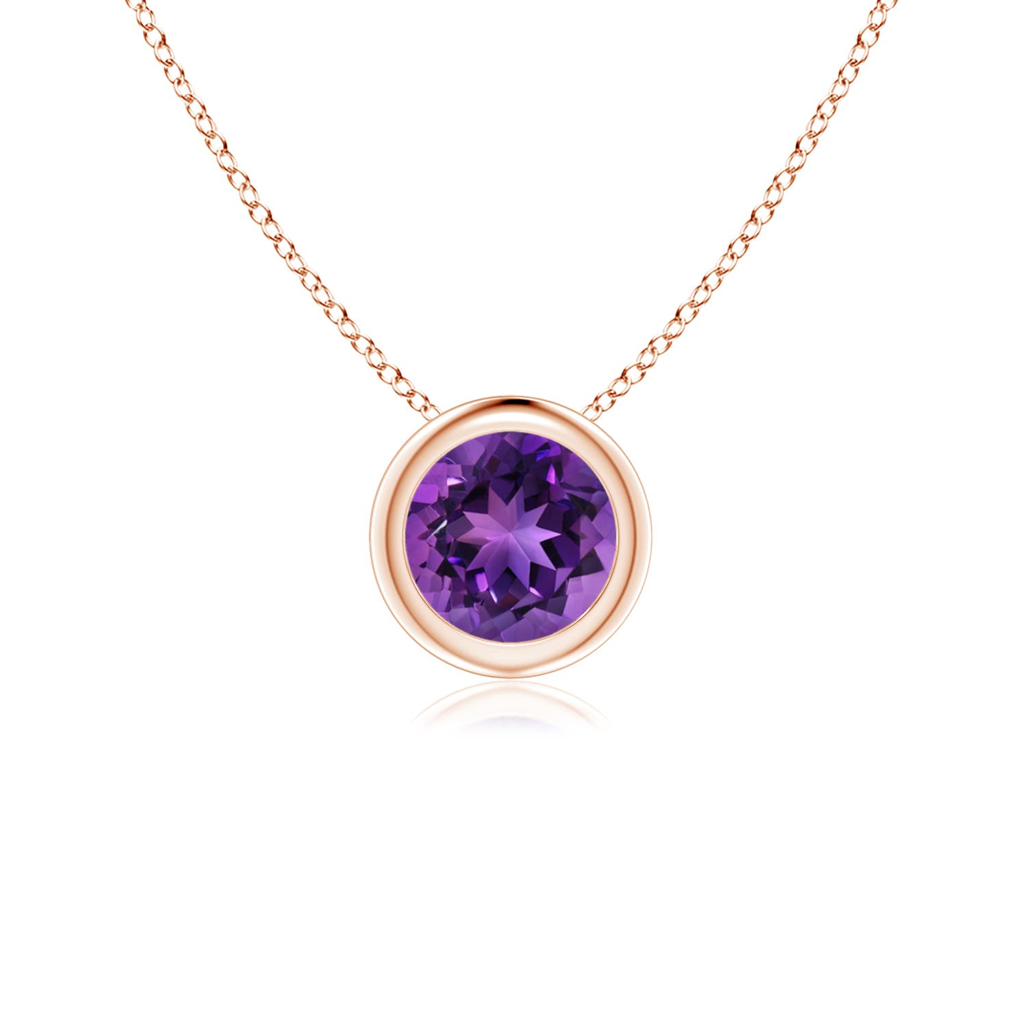 AAAA - Amethyst / 0.45 CT / 14 KT Rose Gold