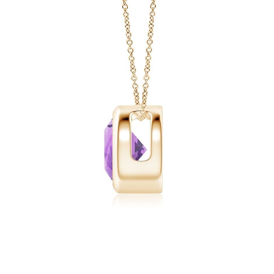 6mm A Bezel-Set Round Amethyst Solitaire Pendant in 18K Yellow Gold side 199