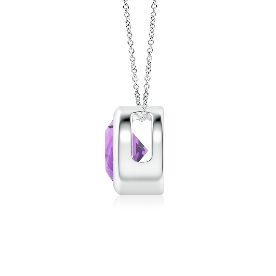 6mm A Bezel-Set Round Amethyst Solitaire Pendant in P950 Platinum side 199