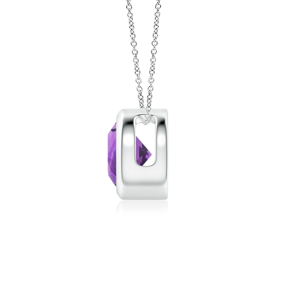 6mm AAA Bezel-Set Round Amethyst Solitaire Pendant in White Gold side 199