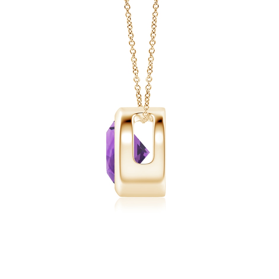 6mm AAA Bezel-Set Round Amethyst Solitaire Pendant in Yellow Gold side 199