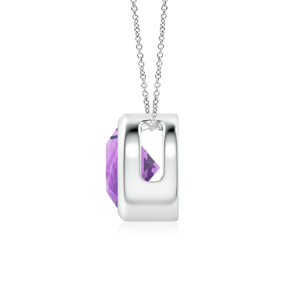 7mm A Bezel-Set Round Amethyst Solitaire Pendant in S999 Silver side 199