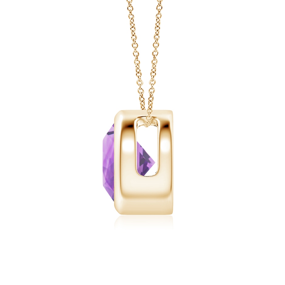 7mm A Bezel-Set Round Amethyst Solitaire Pendant in Yellow Gold side 199