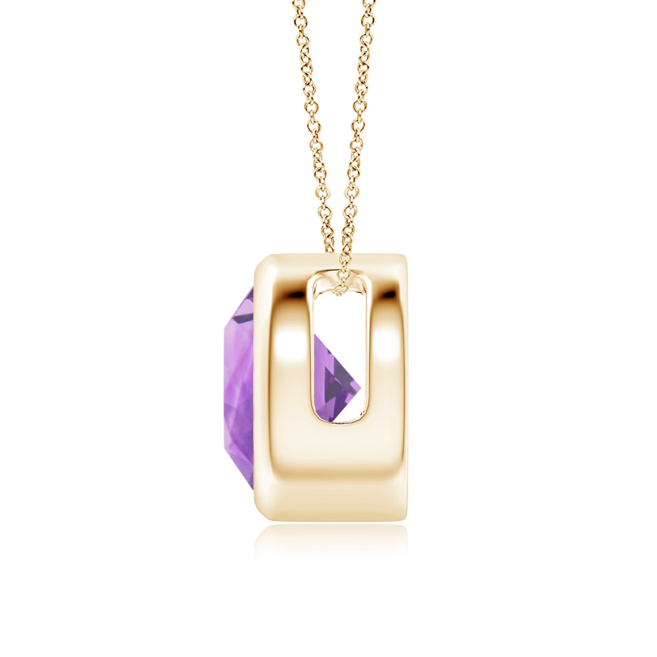 8mm A Bezel-Set Round Amethyst Solitaire Pendant in 18K Yellow Gold side 199