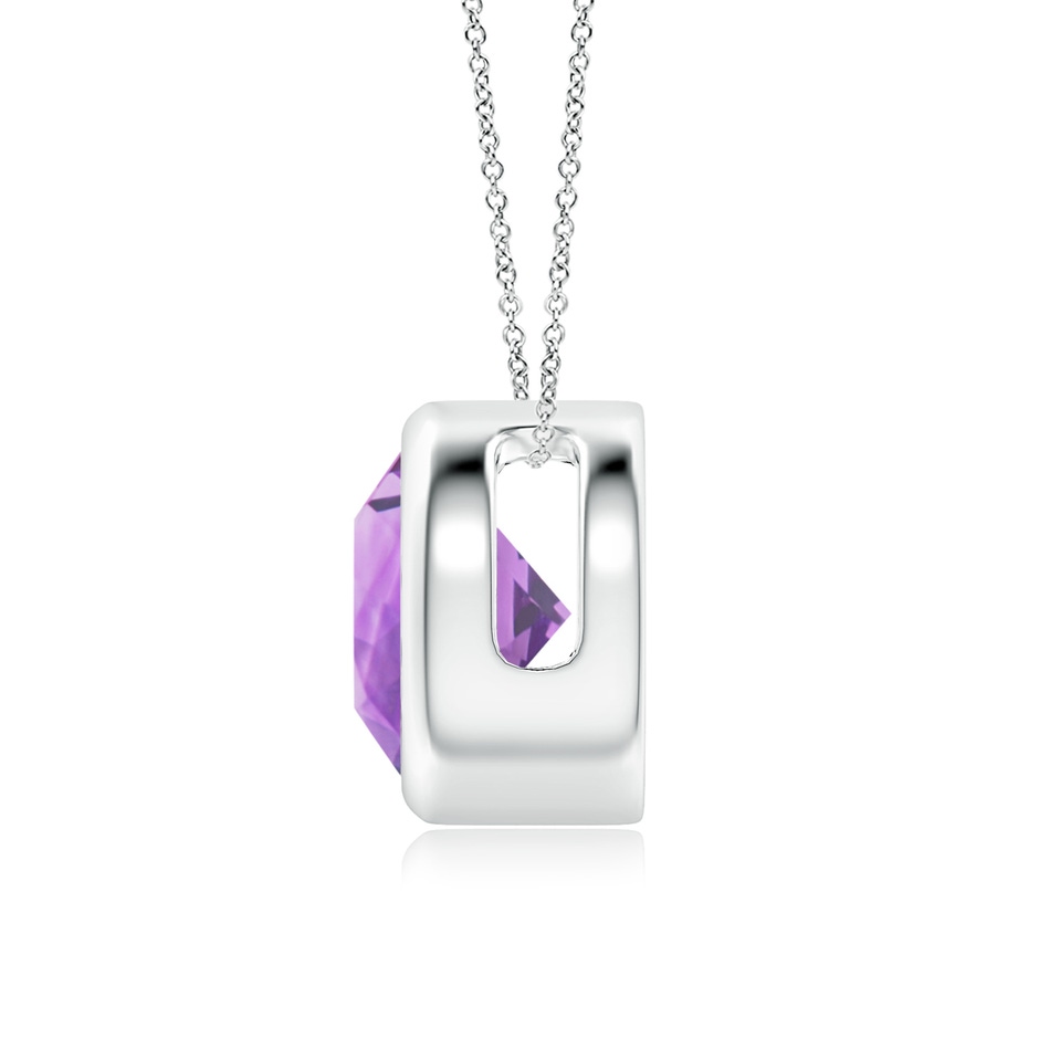 8mm A Bezel-Set Round Amethyst Solitaire Pendant in P950 Platinum side 199