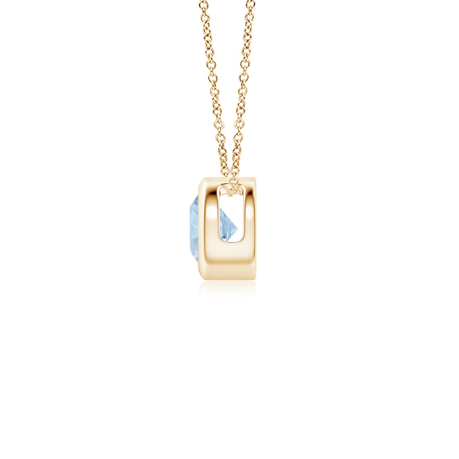 4mm AA Bezel-Set Round Aquamarine Solitaire Pendant in Yellow Gold side 199