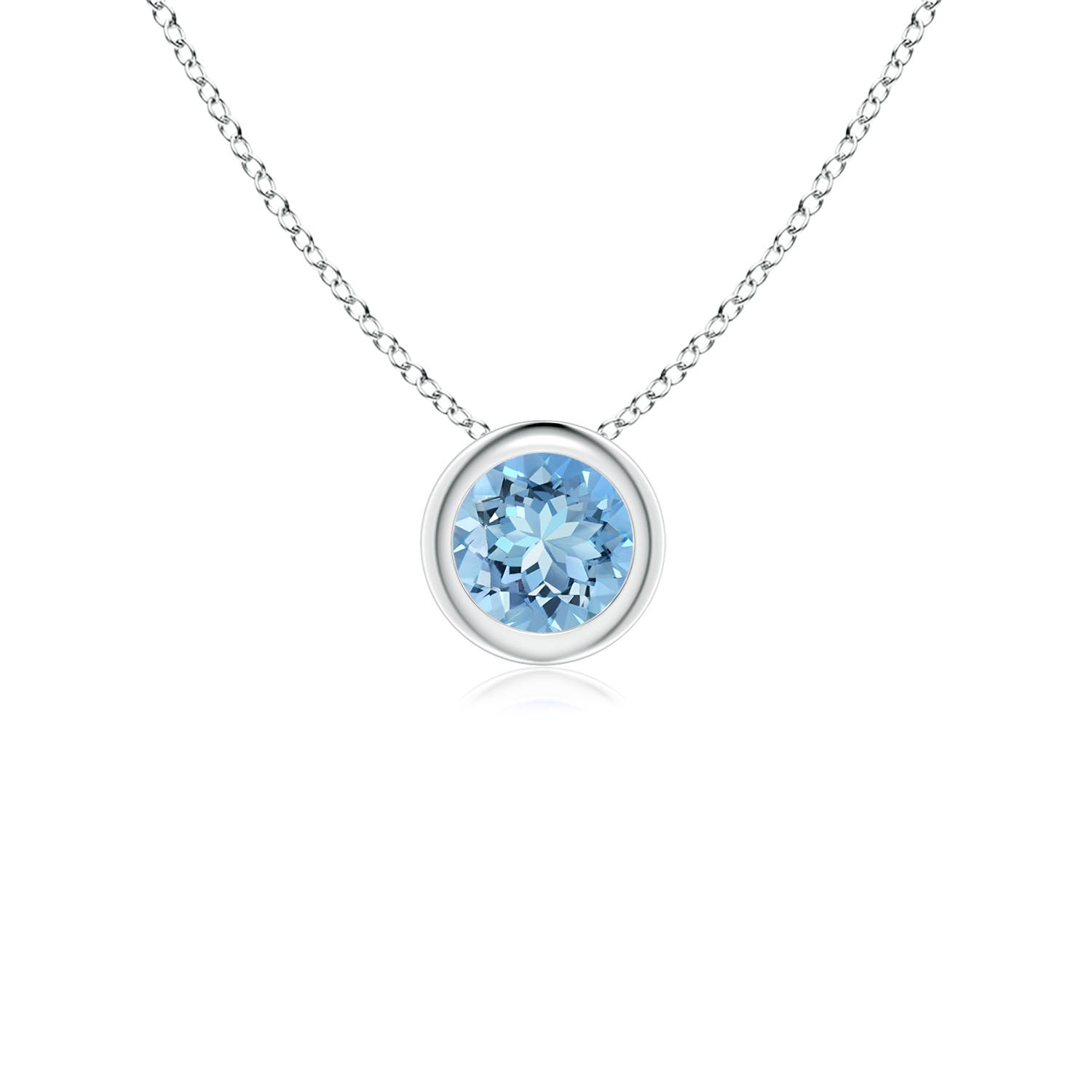 AAAA - Aquamarine / 0.2 CT / 14 KT White Gold