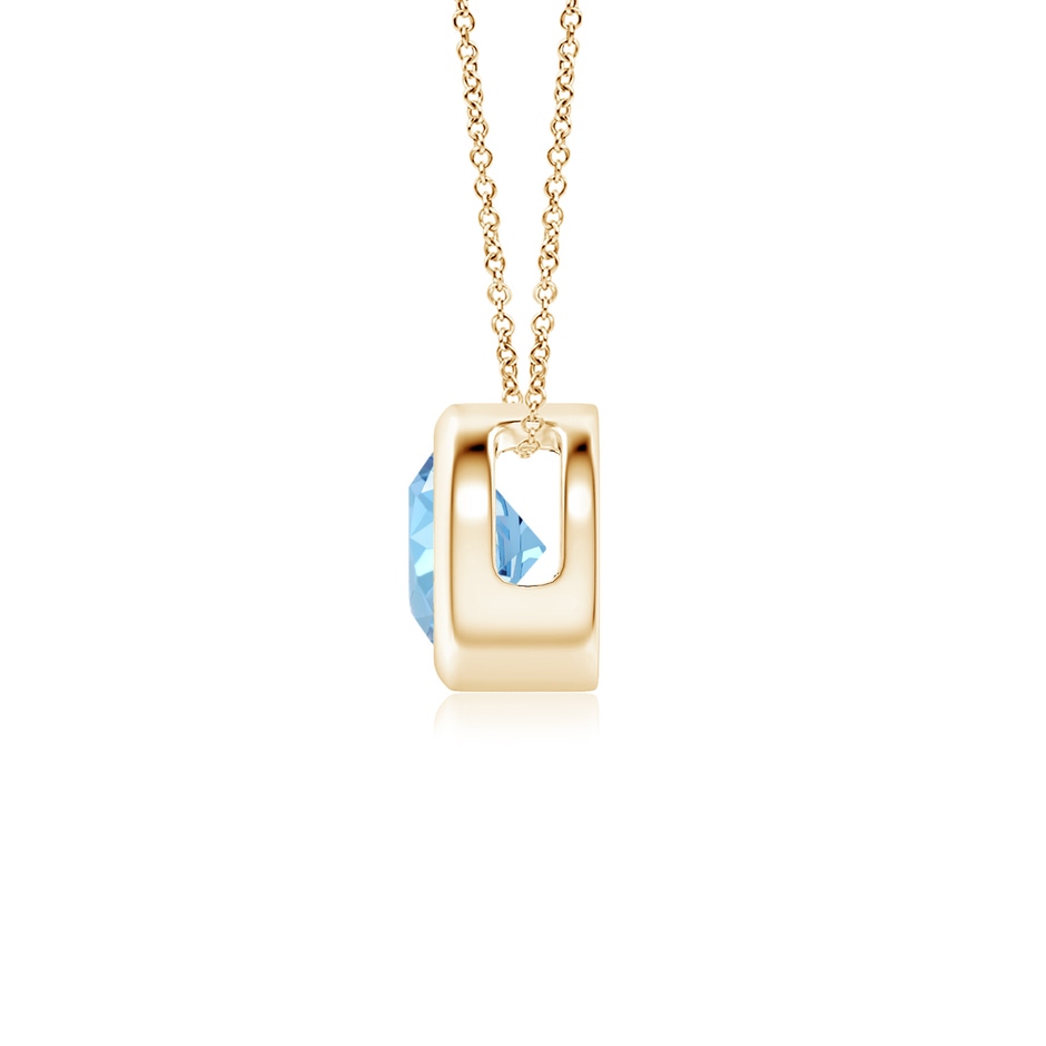 5mm AAAA Bezel-Set Round Aquamarine Solitaire Pendant in Yellow Gold side 199