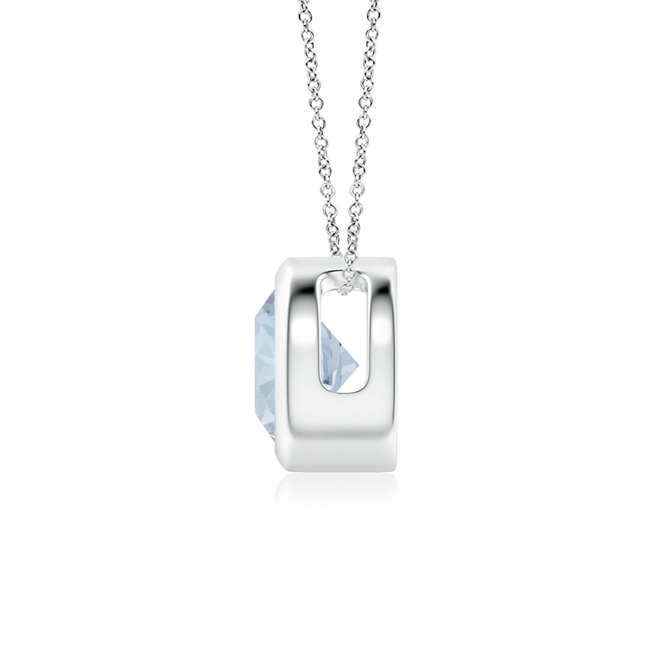 6mm A Bezel-Set Round Aquamarine Solitaire Pendant in S999 Silver side 199