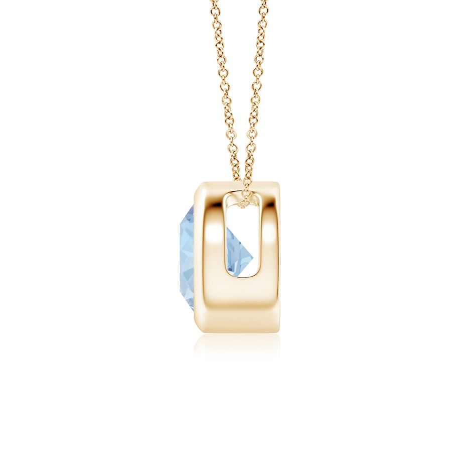 6mm AA Bezel-Set Round Aquamarine Solitaire Pendant in Yellow Gold side 199