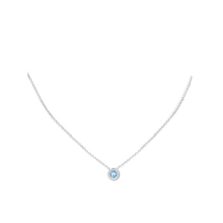 Bezel-Set Round Aquamarine Solitaire Pendant | Angara