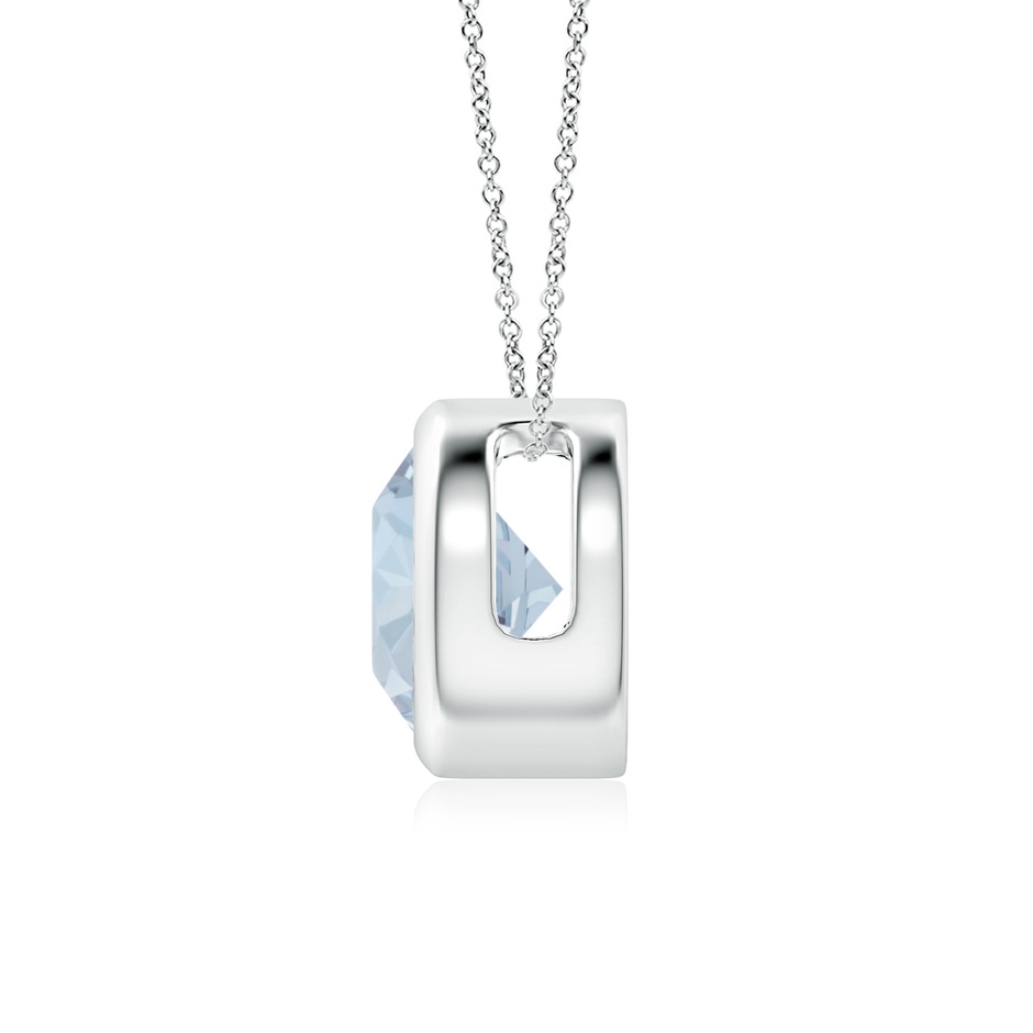 7mm A Bezel-Set Round Aquamarine Solitaire Pendant in P950 Platinum side 199