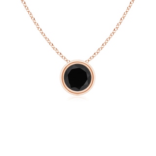 4mm AAA Bezel-Set Round Black Onyx Solitaire Pendant in 18K Rose Gold