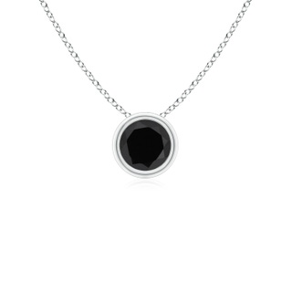 4mm AAA Bezel-Set Round Black Onyx Solitaire Pendant in White Gold