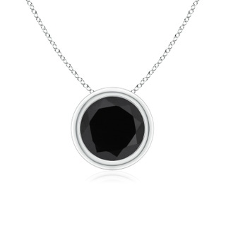 7mm AAA Bezel-Set Round Black Onyx Solitaire Pendant in P950 Platinum