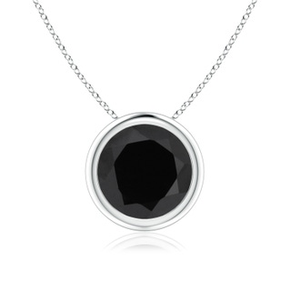 8mm AAA Bezel-Set Round Black Onyx Solitaire Pendant in P950 Platinum