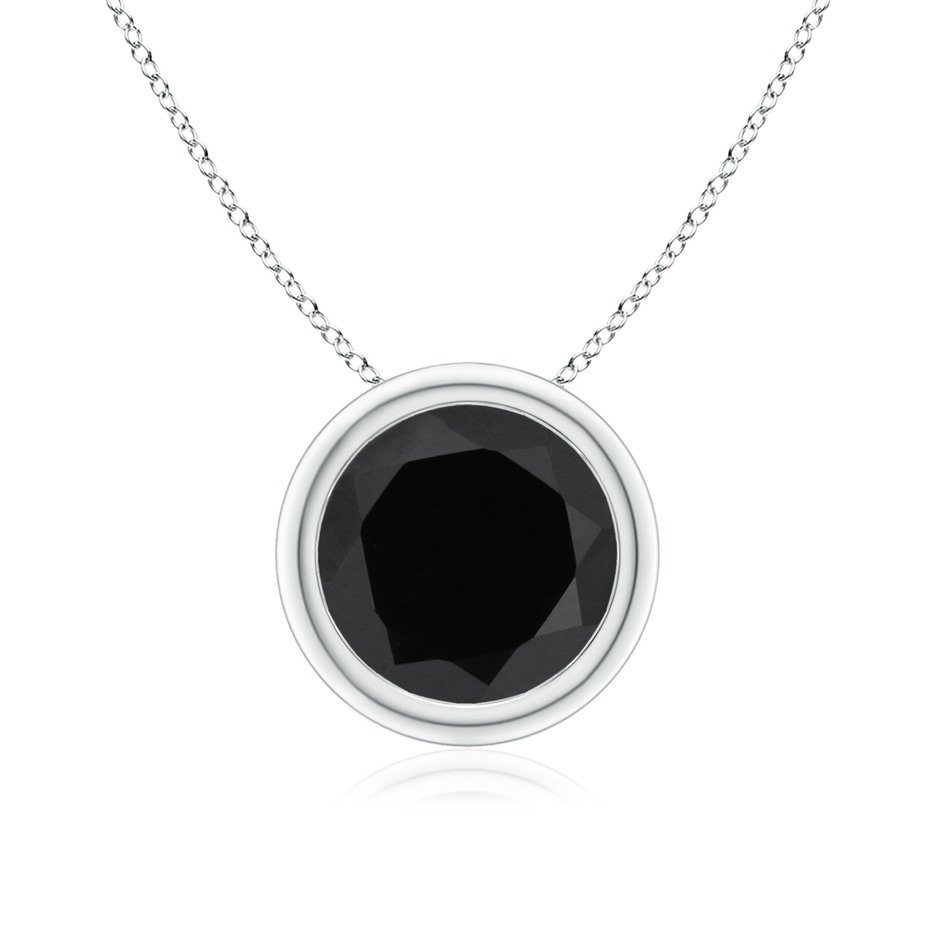 8mm AAA Bezel-Set Round Black Onyx Solitaire Pendant in P950 Platinum 