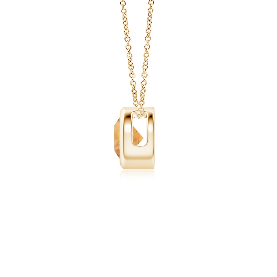 4mm A Bezel-Set Round Citrine Solitaire Pendant in 10K Yellow Gold side 199