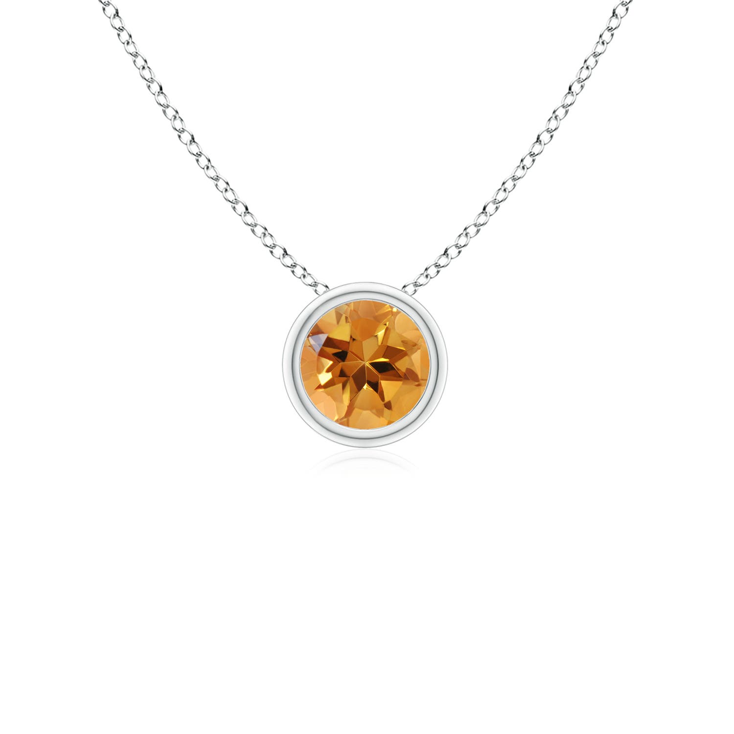 AA - Citrine / 0.23 CT / 14 KT White Gold