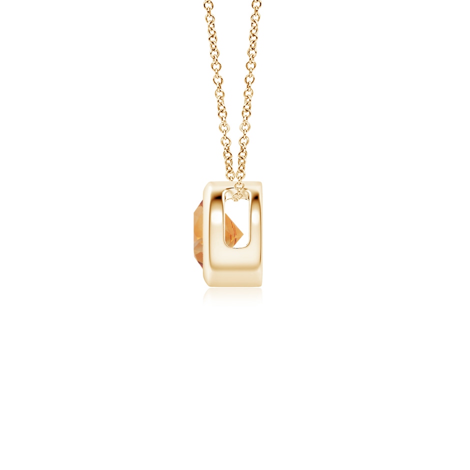 4mm AA Bezel-Set Round Citrine Solitaire Pendant in Yellow Gold side 199