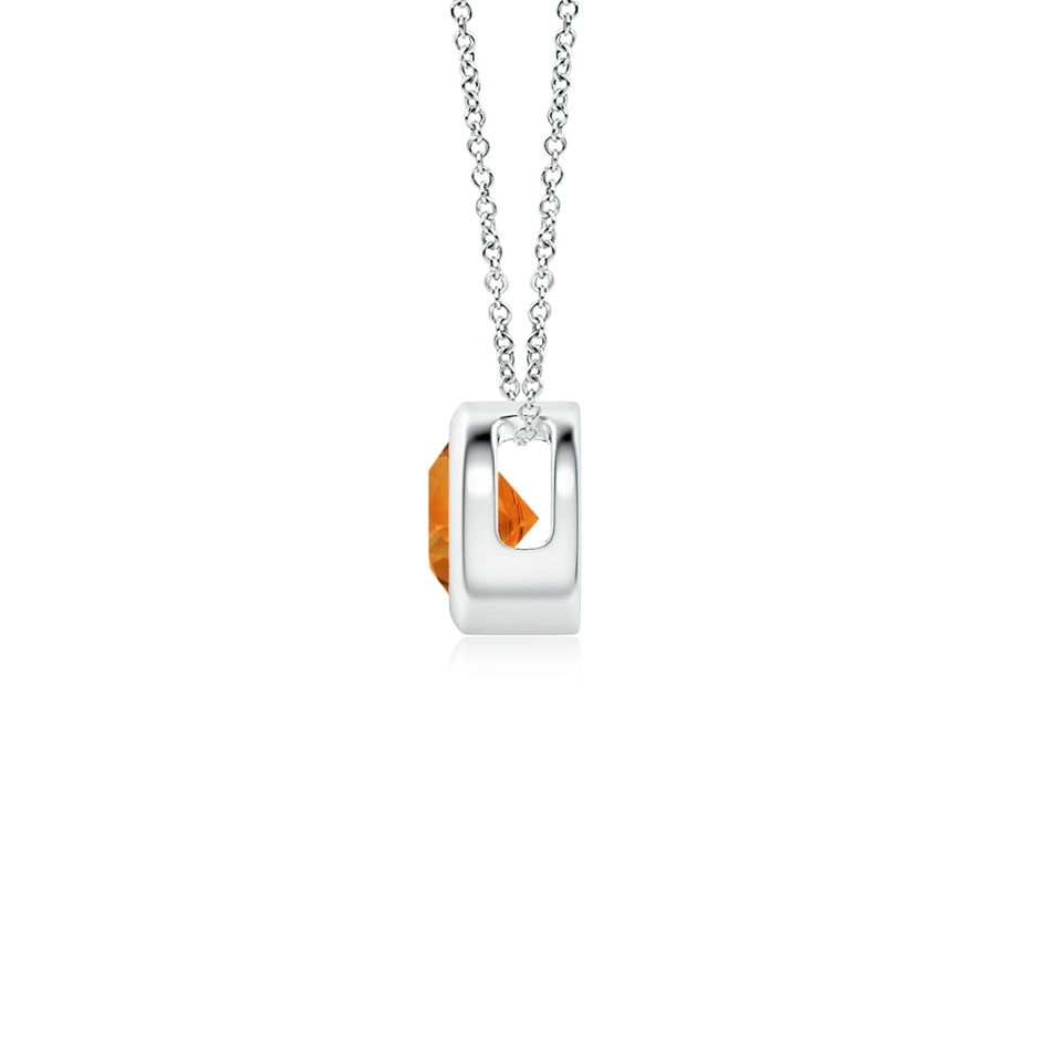4mm AAAA Bezel-Set Round Citrine Solitaire Pendant in P950 Platinum side 199