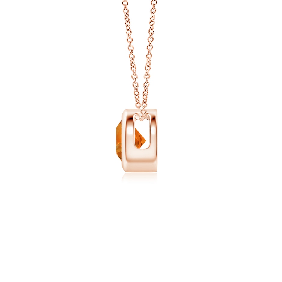 4mm AAAA Bezel-Set Round Citrine Solitaire Pendant in Rose Gold side 199