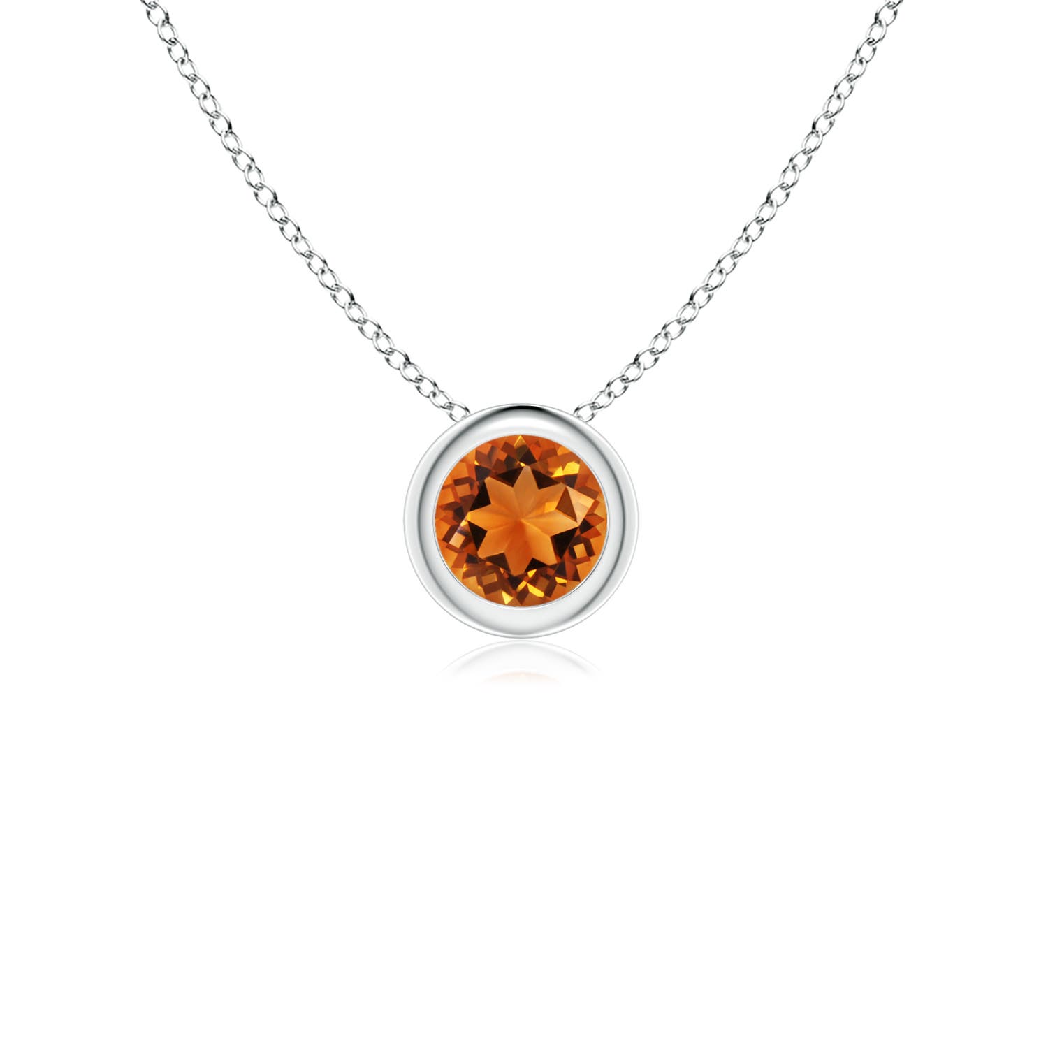 AAAA - Citrine / 0.23 CT / 14 KT White Gold