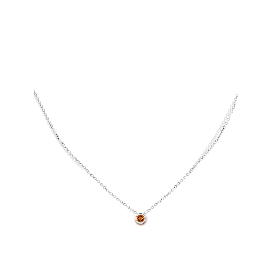 4mm AAAA Bezel-Set Round Citrine Solitaire Pendant in White Gold pen