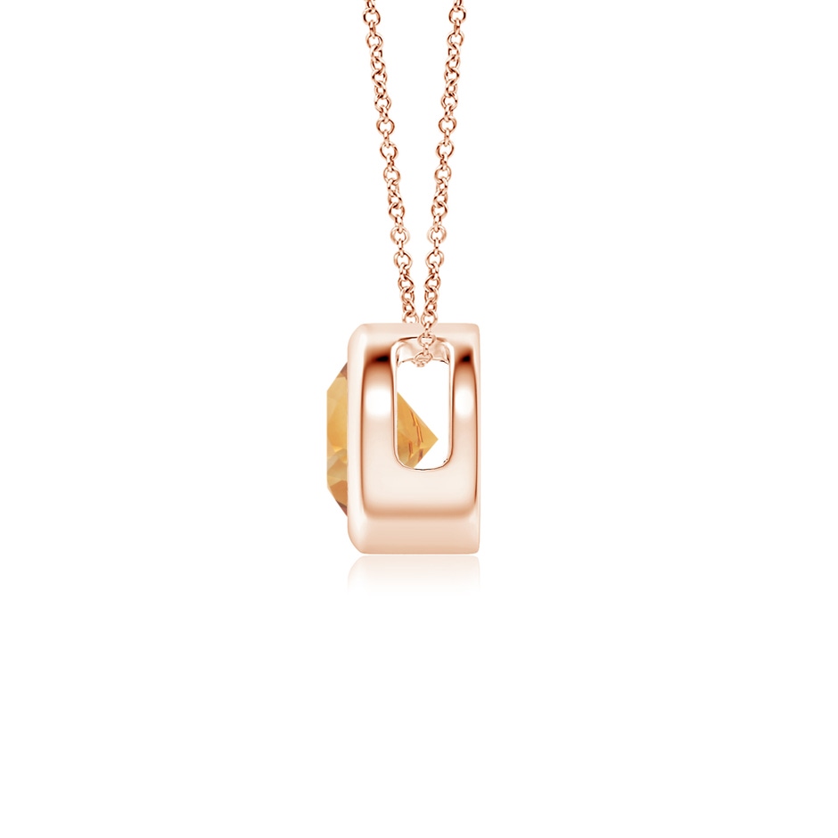 5mm A Bezel-Set Round Citrine Solitaire Pendant in Rose Gold side 199
