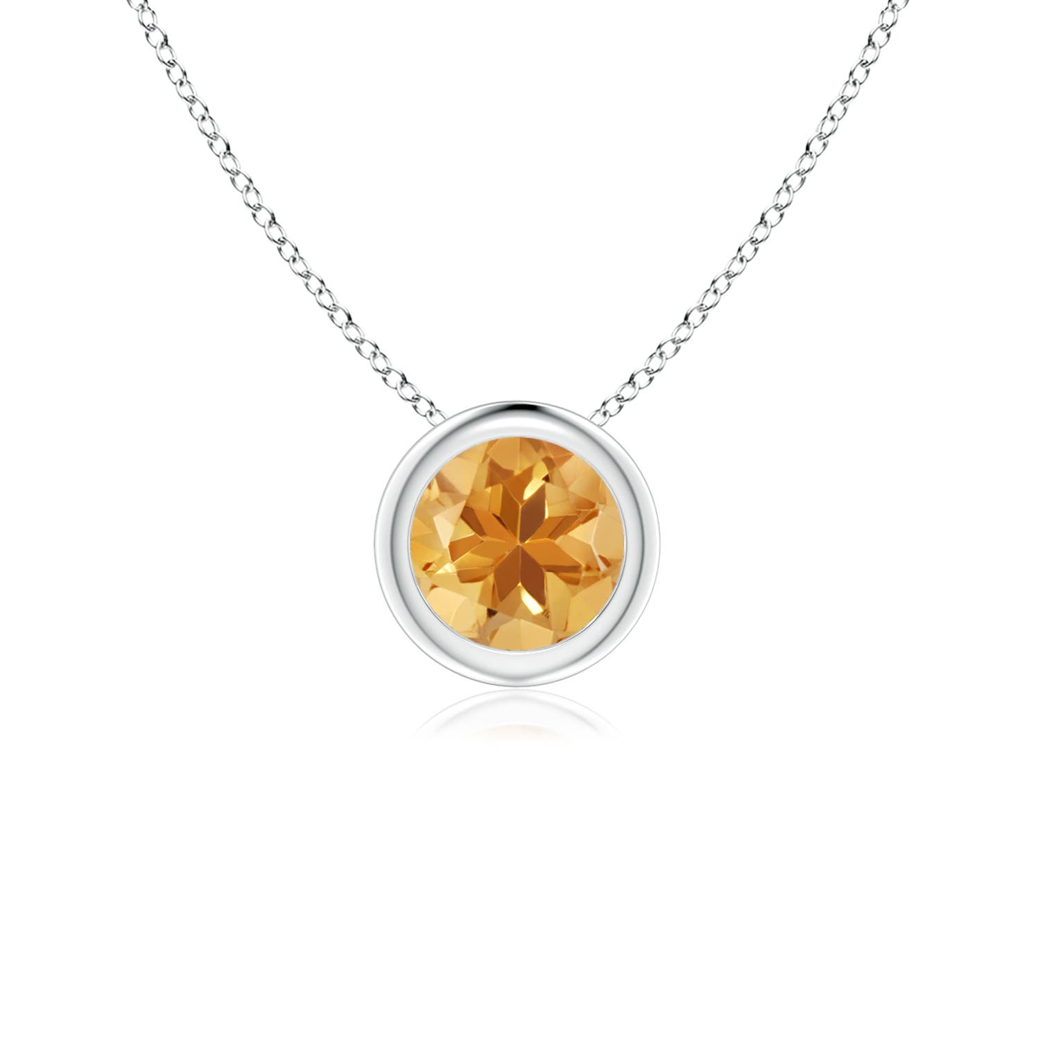 A - Citrine / 0.45 CT / 14 KT White Gold