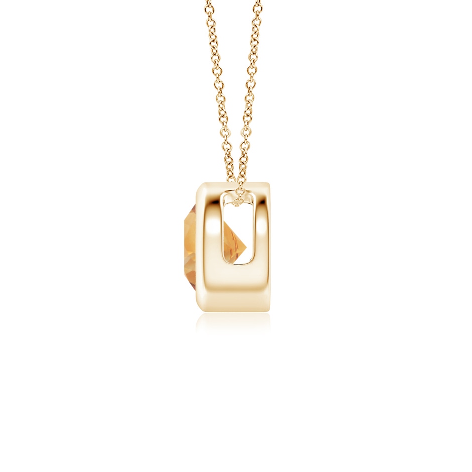 5mm A Bezel-Set Round Citrine Solitaire Pendant in Yellow Gold side 199