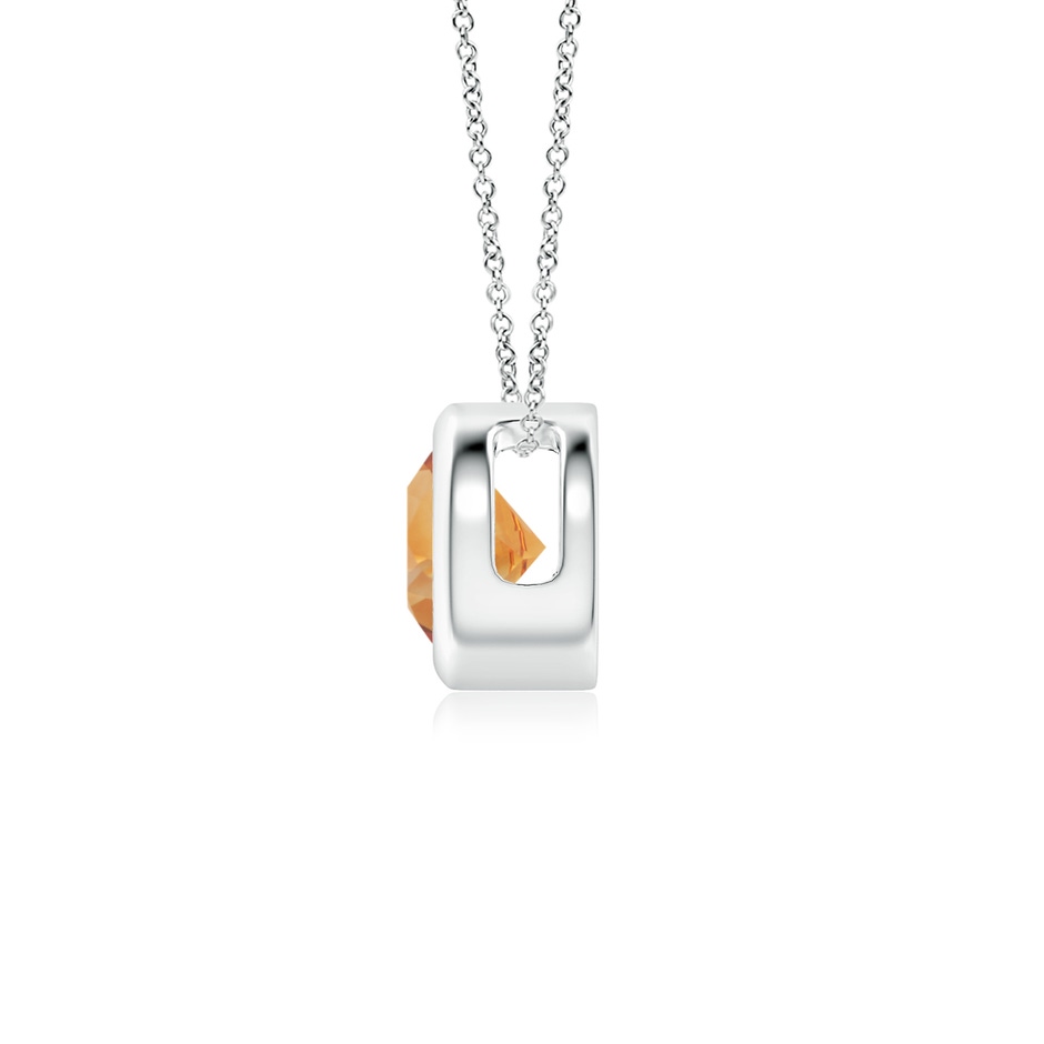 5mm AA Bezel-Set Round Citrine Solitaire Pendant in White Gold side 199