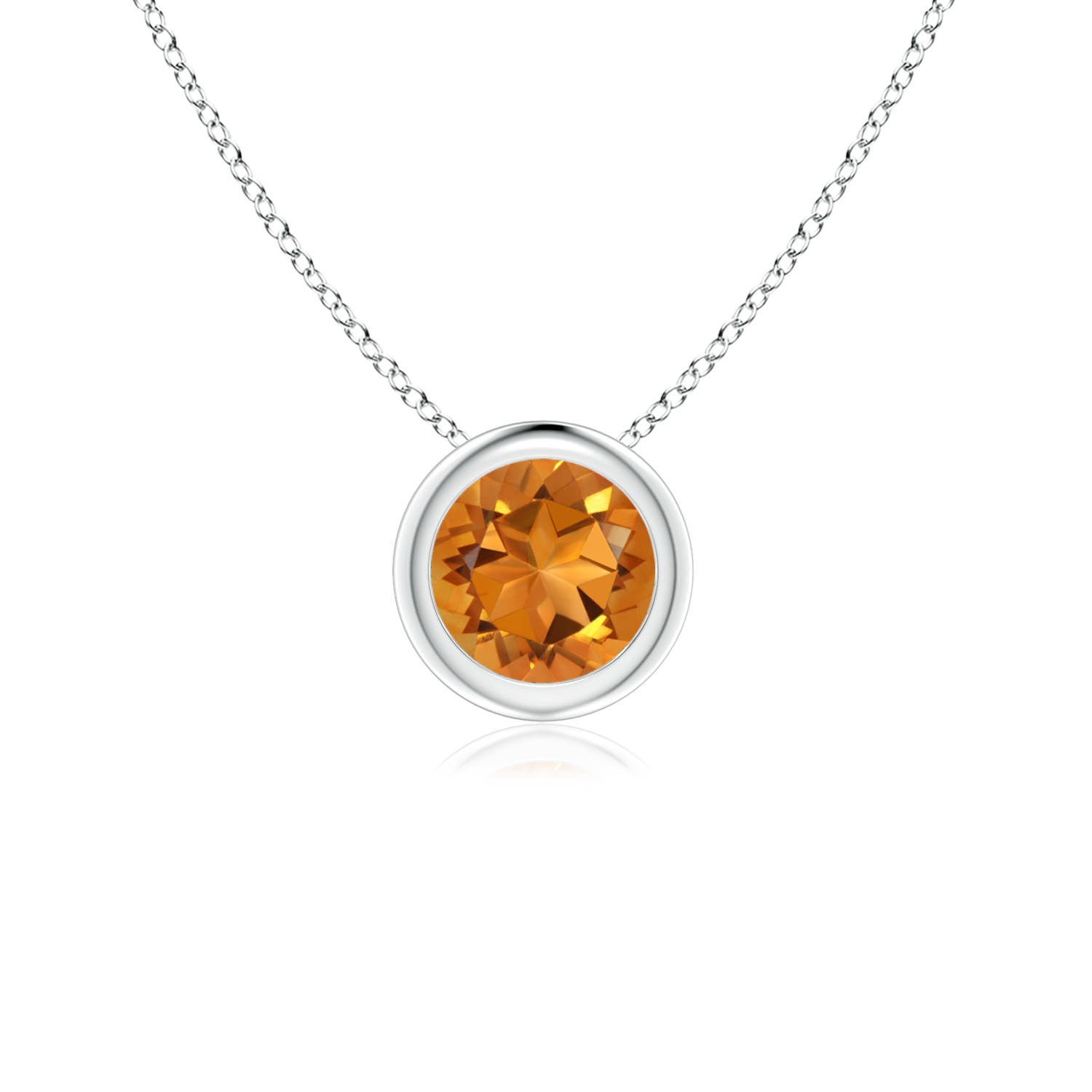 AAA - Citrine / 0.45 CT / 14 KT White Gold