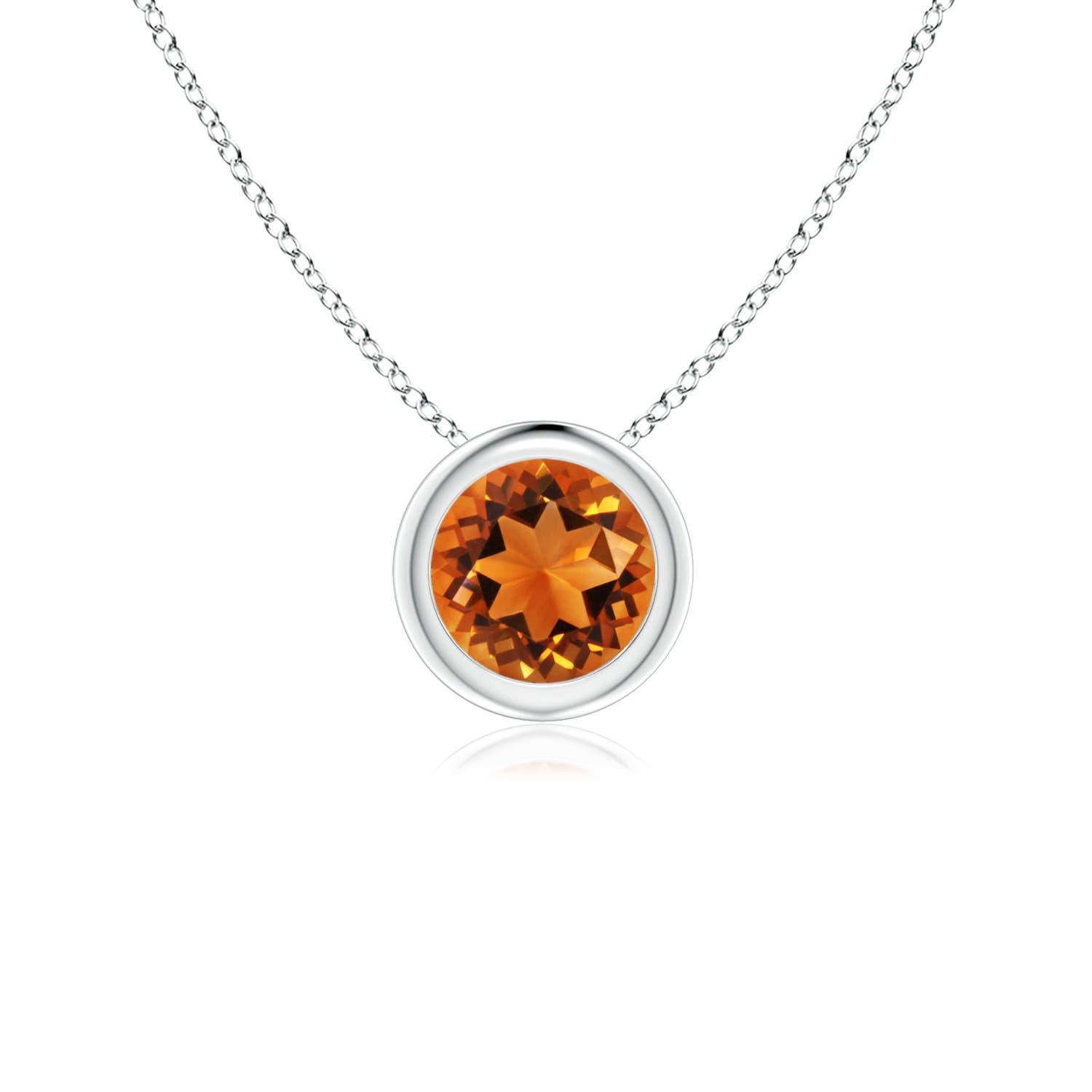 AAAA - Citrine / 0.45 CT / 14 KT White Gold