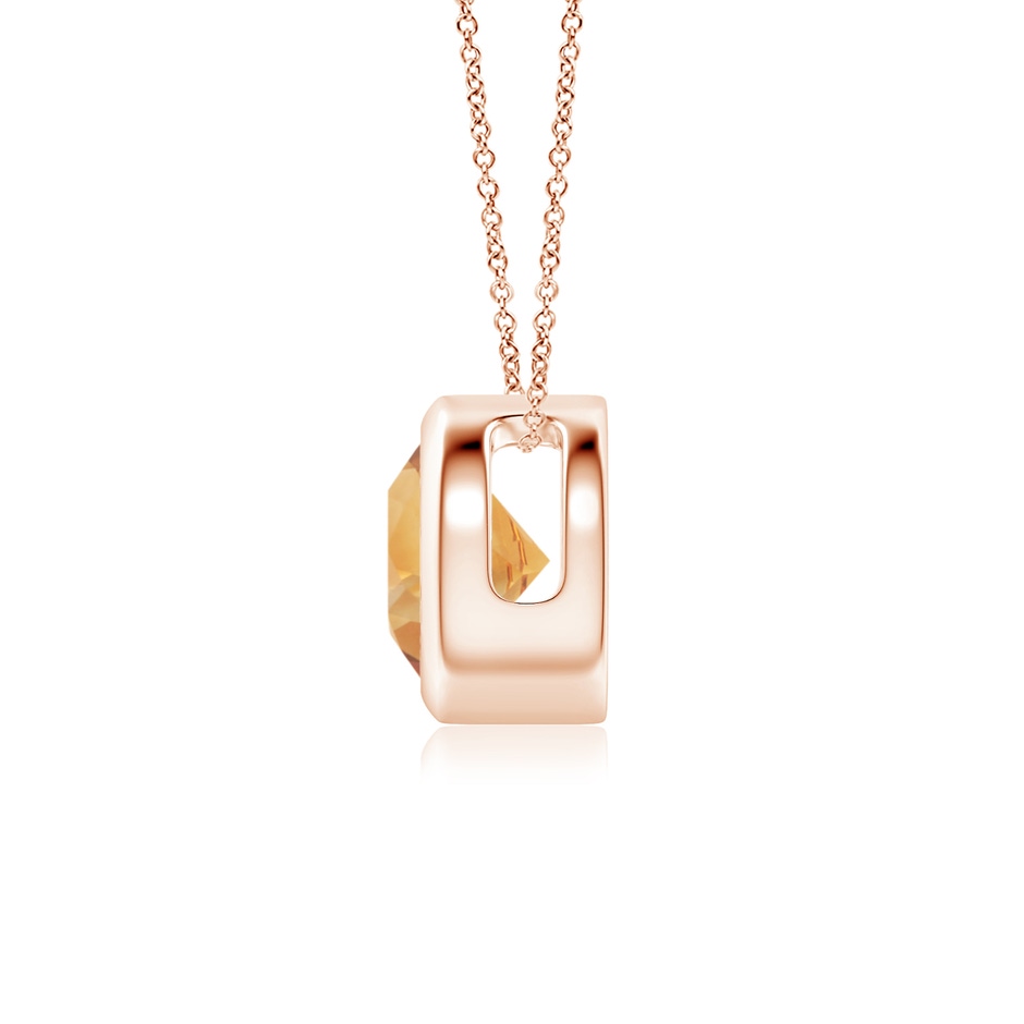 6mm A Bezel-Set Round Citrine Solitaire Pendant in Rose Gold side 199