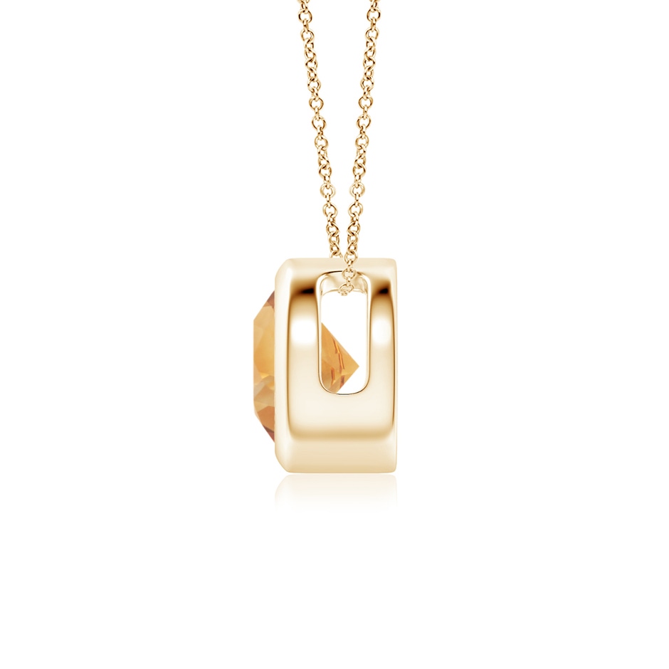 6mm A Bezel-Set Round Citrine Solitaire Pendant in Yellow Gold side 199
