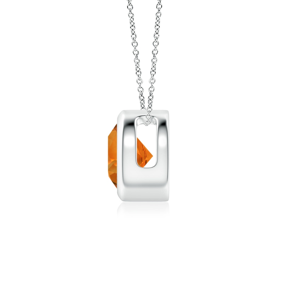 6mm AAAA Bezel-Set Round Citrine Solitaire Pendant in P950 Platinum side 199