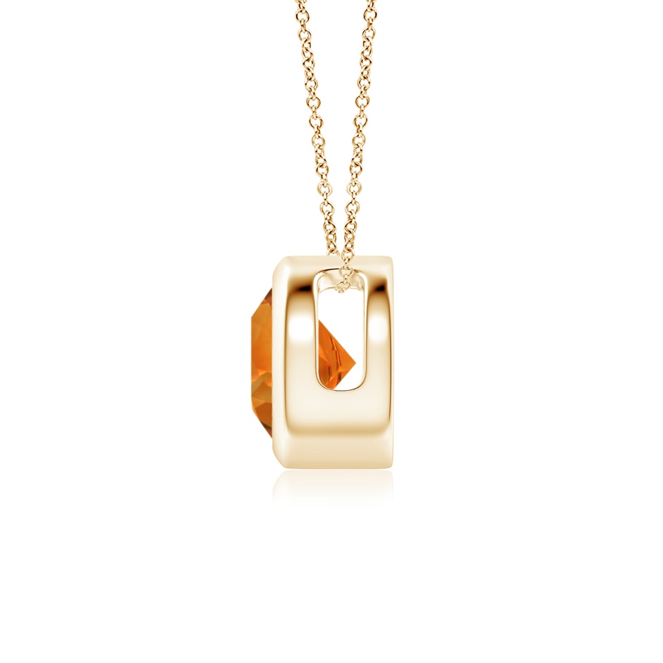 6mm AAAA Bezel-Set Round Citrine Solitaire Pendant in Yellow Gold side 1