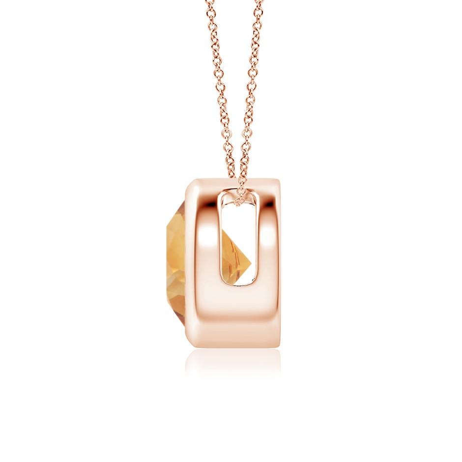 7mm A Bezel-Set Round Citrine Solitaire Pendant in Rose Gold side 199