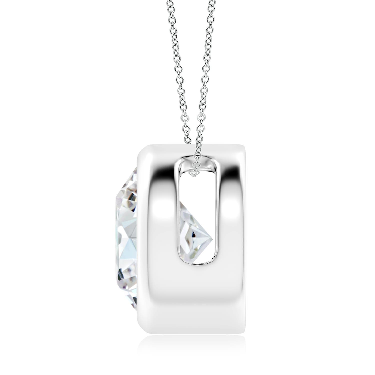 10.1mm GVS2 Bezel-Set Round Diamond Solitaire Pendant in P950 Platinum - side 2