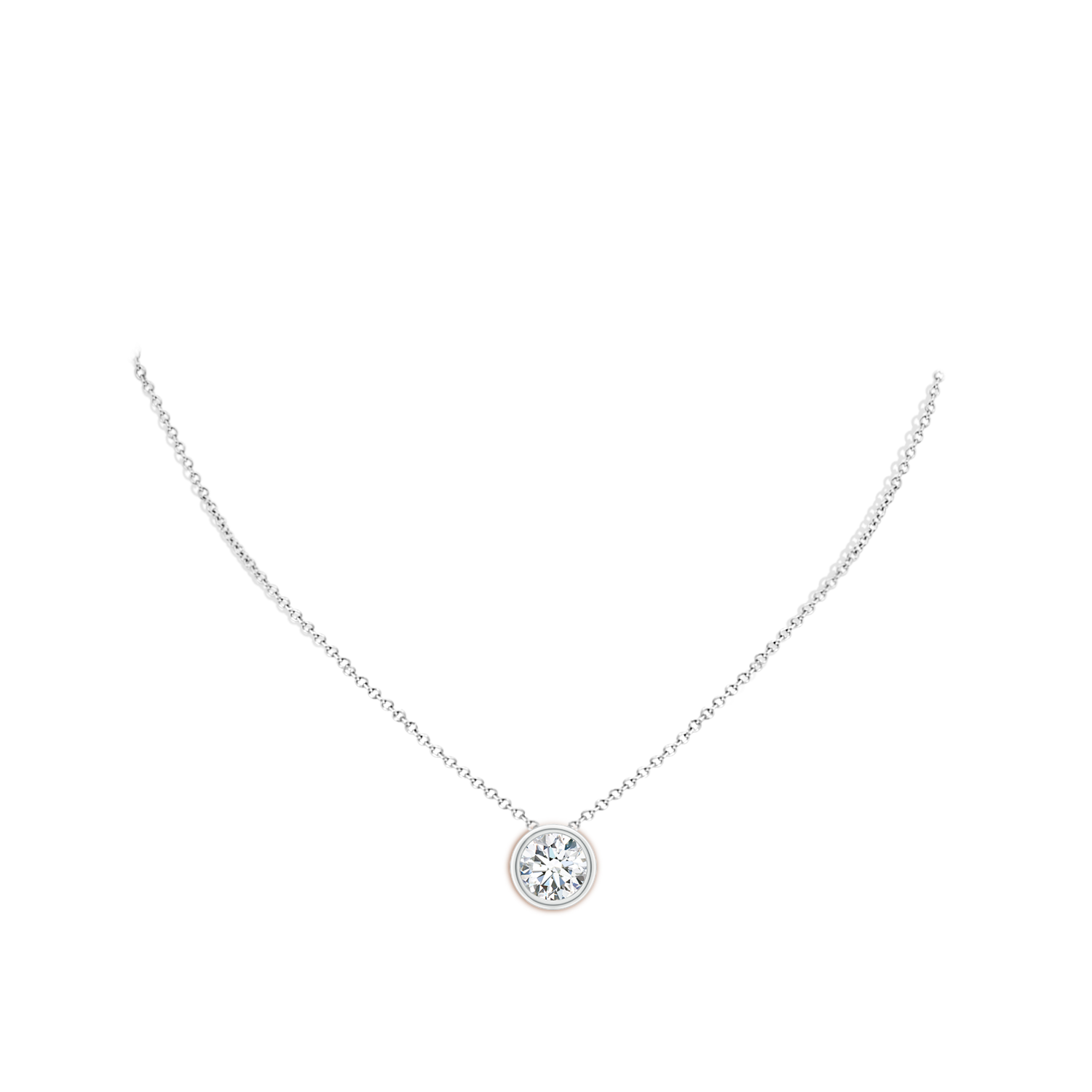 10.1mm GVS2 Bezel-Set Round Diamond Solitaire Pendant in P950 Platinum - body_neck