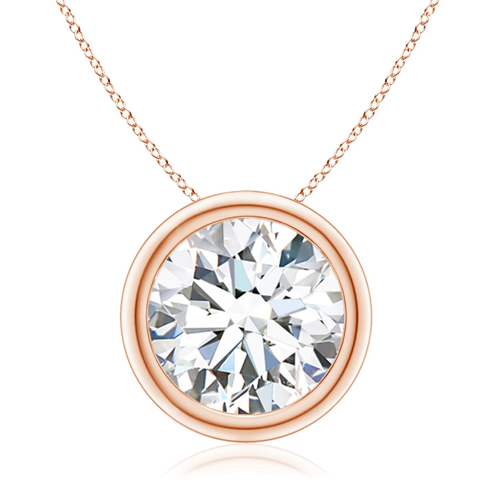 10.1mm GVS2 Bezel-Set Round Diamond Solitaire Pendant in Rose Gold