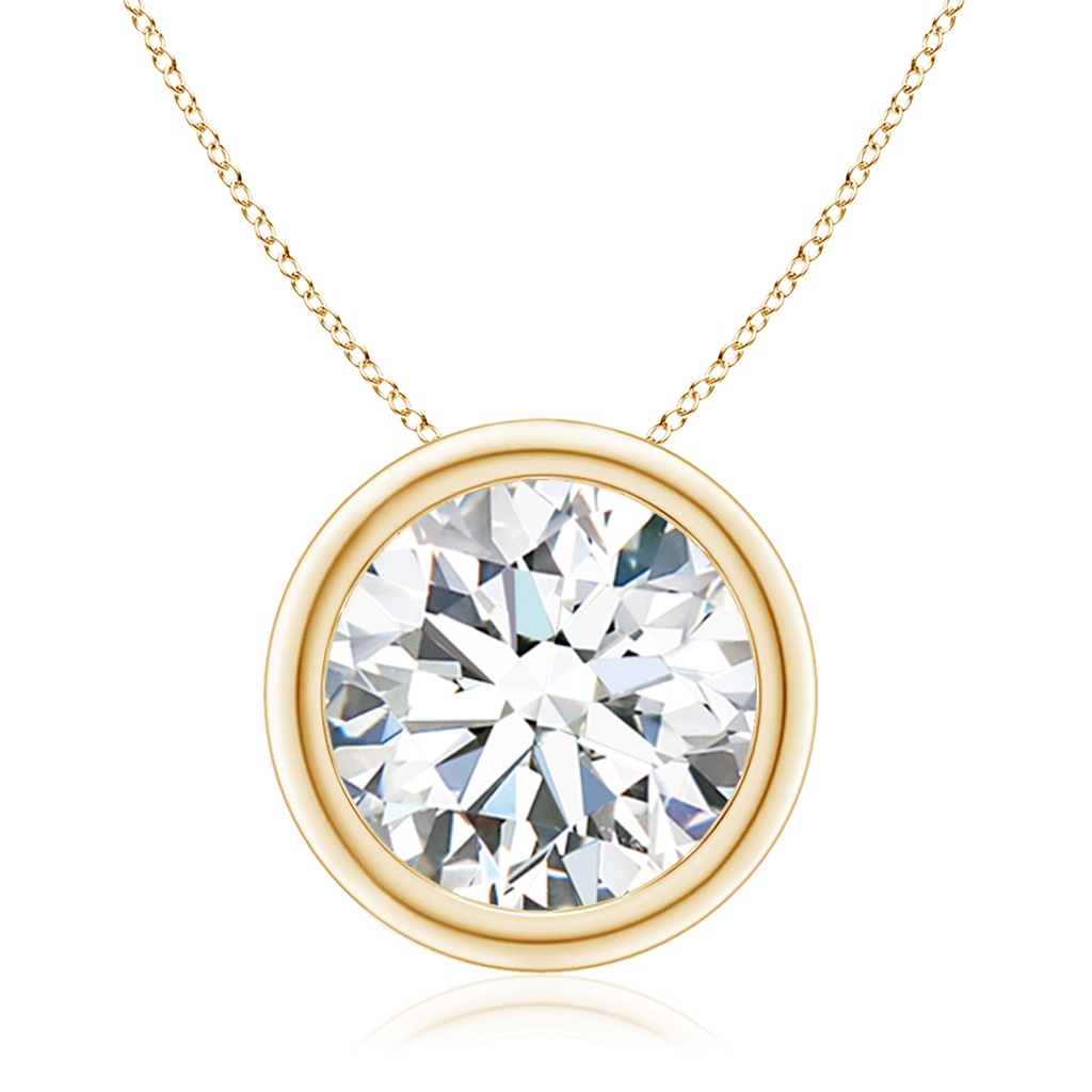 10.1mm GVS2 Bezel-Set Round Diamond Solitaire Pendant in Yellow Gold